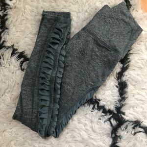 aerie Play Mesh Pleat Leggings - Heathered Green